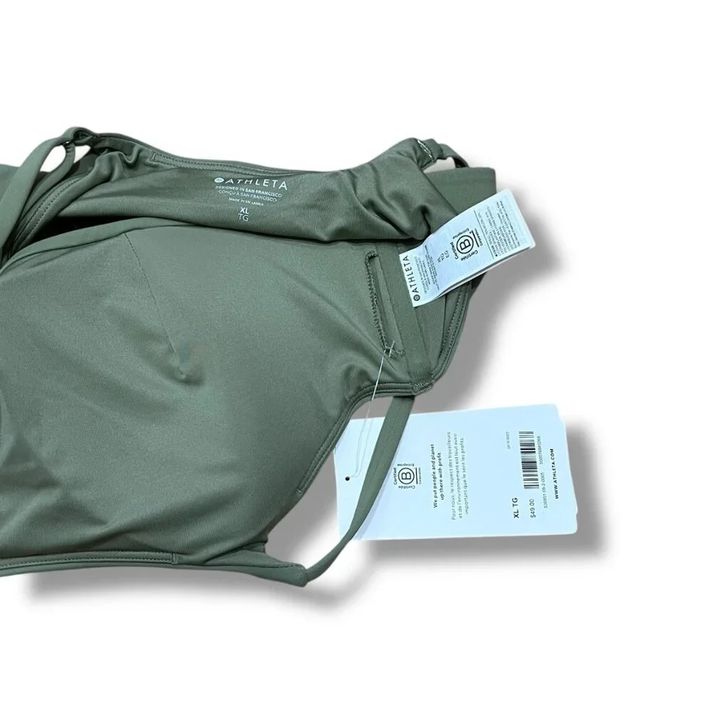 NWT Athleta Women's Green Scoop Bikini Top D-DD Size XL - Picture 3 of 4